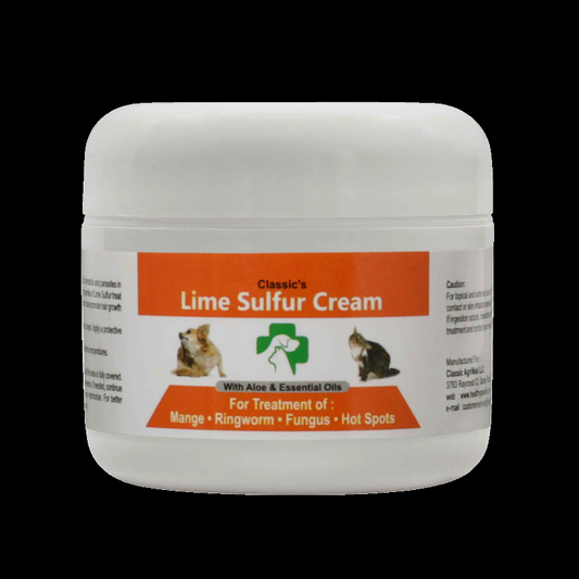 Classic's Lime Sulfur Pet Skin Cream - Pet Care and Veterinary Treatment for Itchy and Dry Skin