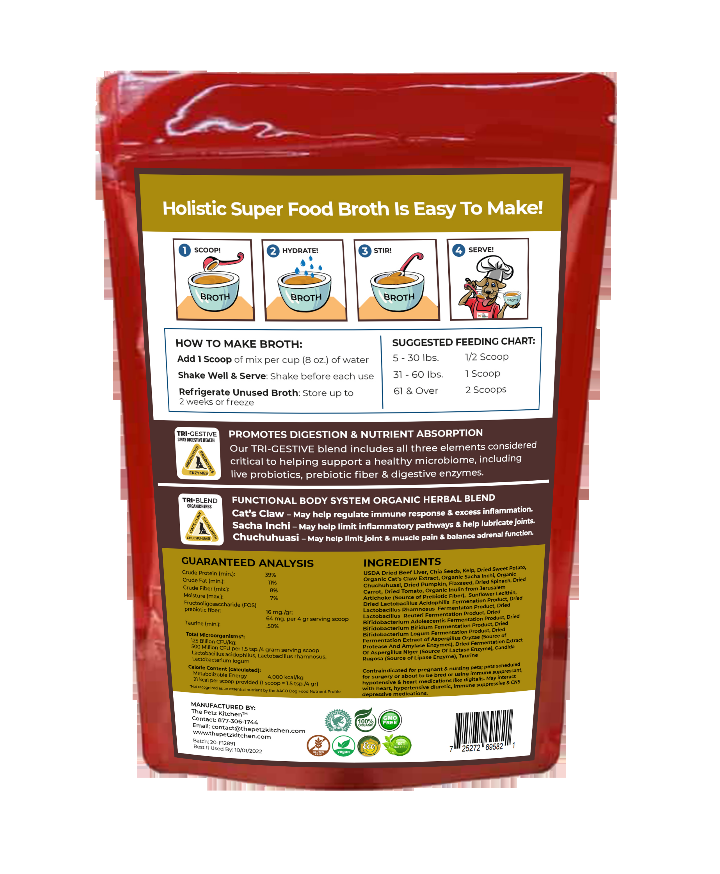 Super Food Broth Joint & Active Body Support* The Petz Kitchen Dogs & Cats*