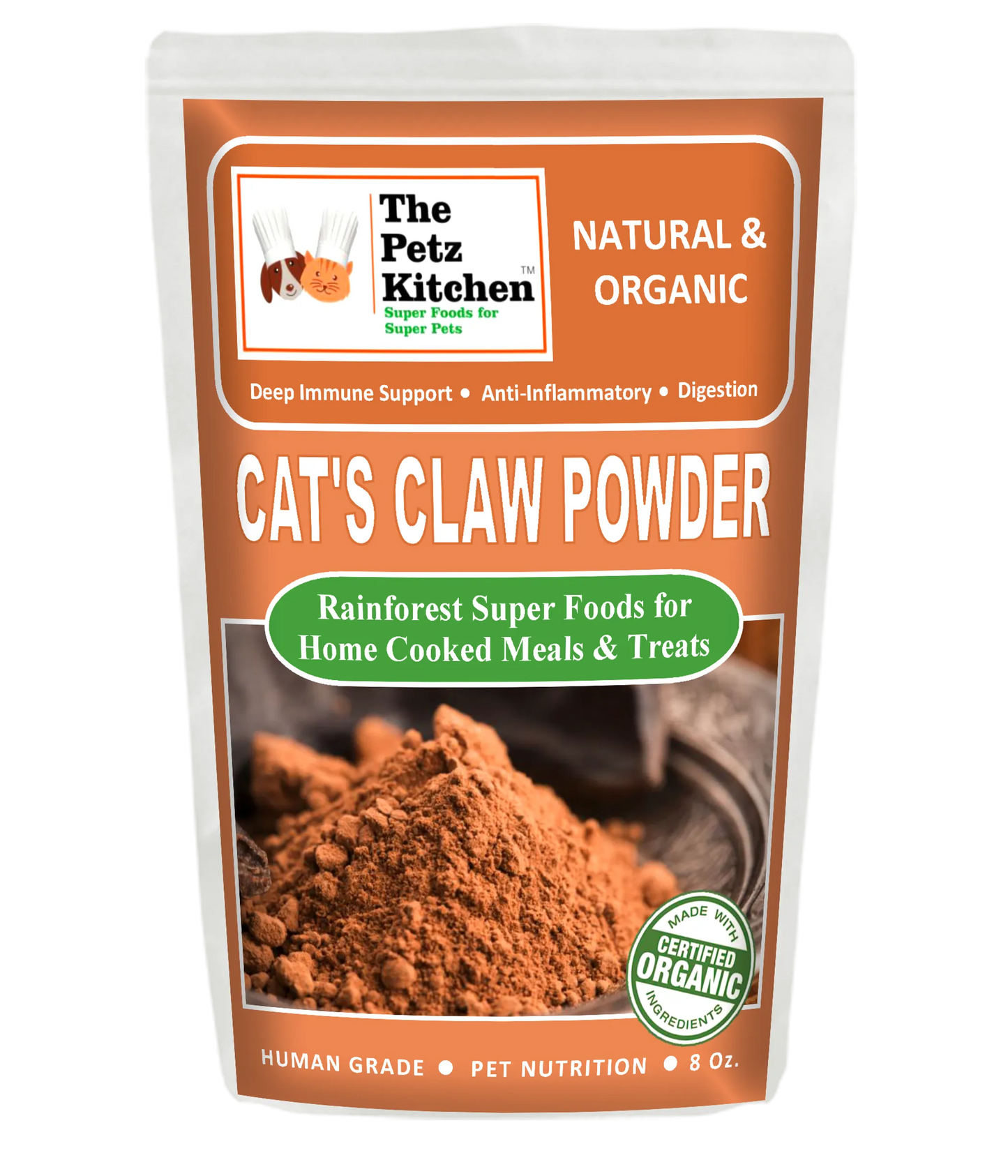 Cat'S Claw Powder Immune & Inflammation Support* The Petz Kitchen Organic & Human Grade Ingredients For Home Prepared Meals & Treats