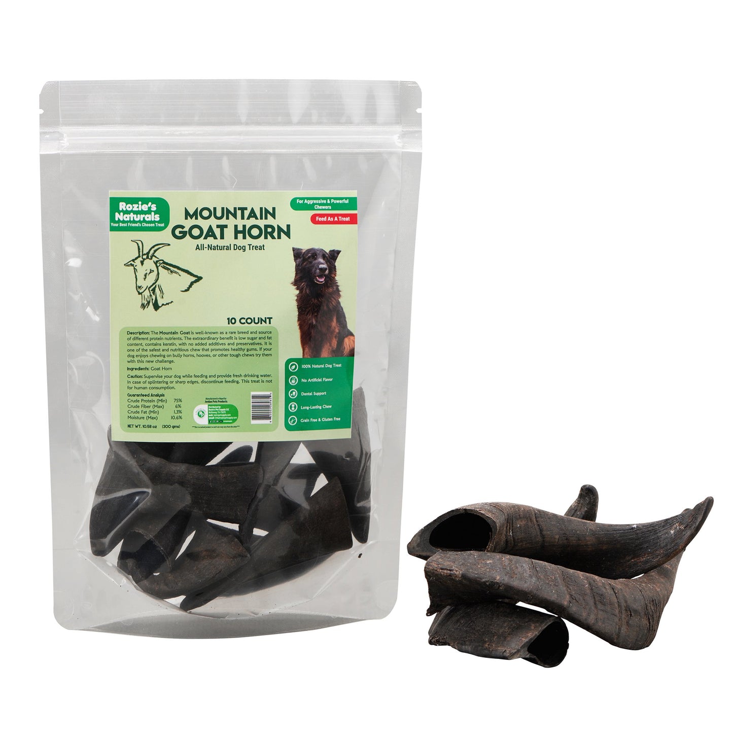 Mountain Goat Horn Dog Chews-10 Count-10 oz