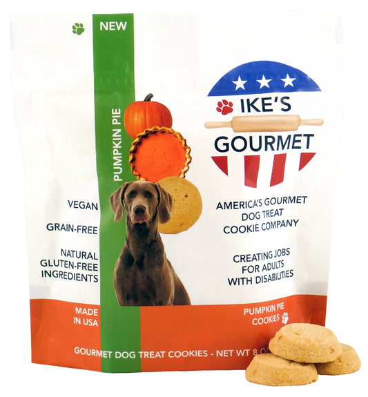 Ike's Gourmet Pumpkin Pie Dog Treat Cookies - Real Fruit Shortbread Cookies Vegan and All-Natural Grain and Gluten Free Made in USA