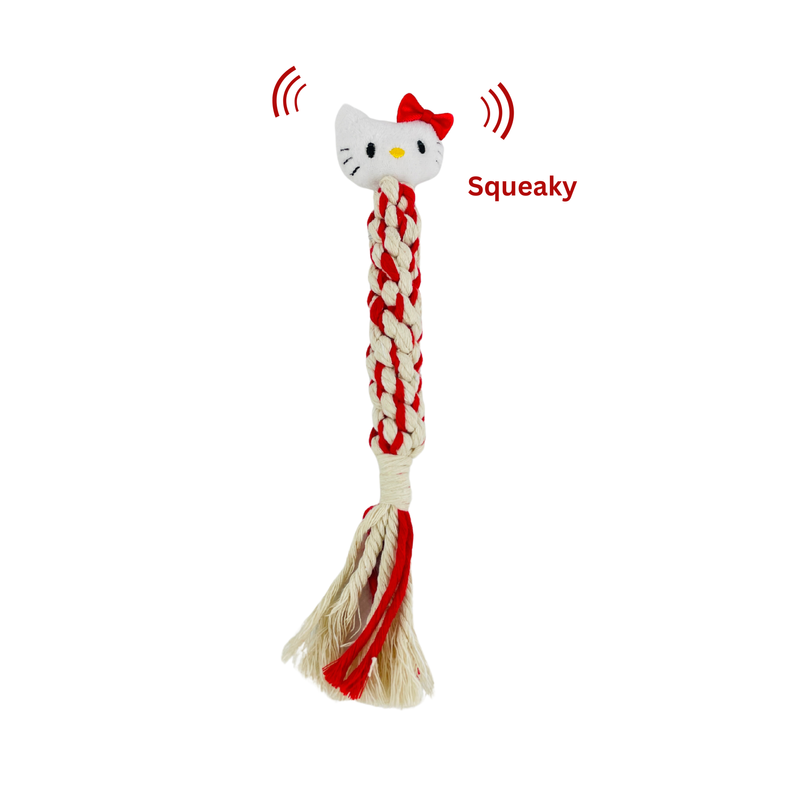 Eco-Kitty Dog Rope Plush Squeaky Toy for Puppies