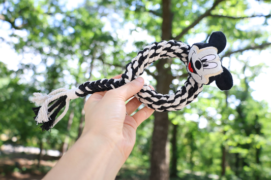 Eco-Mickey Dog Rope Toy| Macrame Dog Tug Toys | Dog Chew Toy